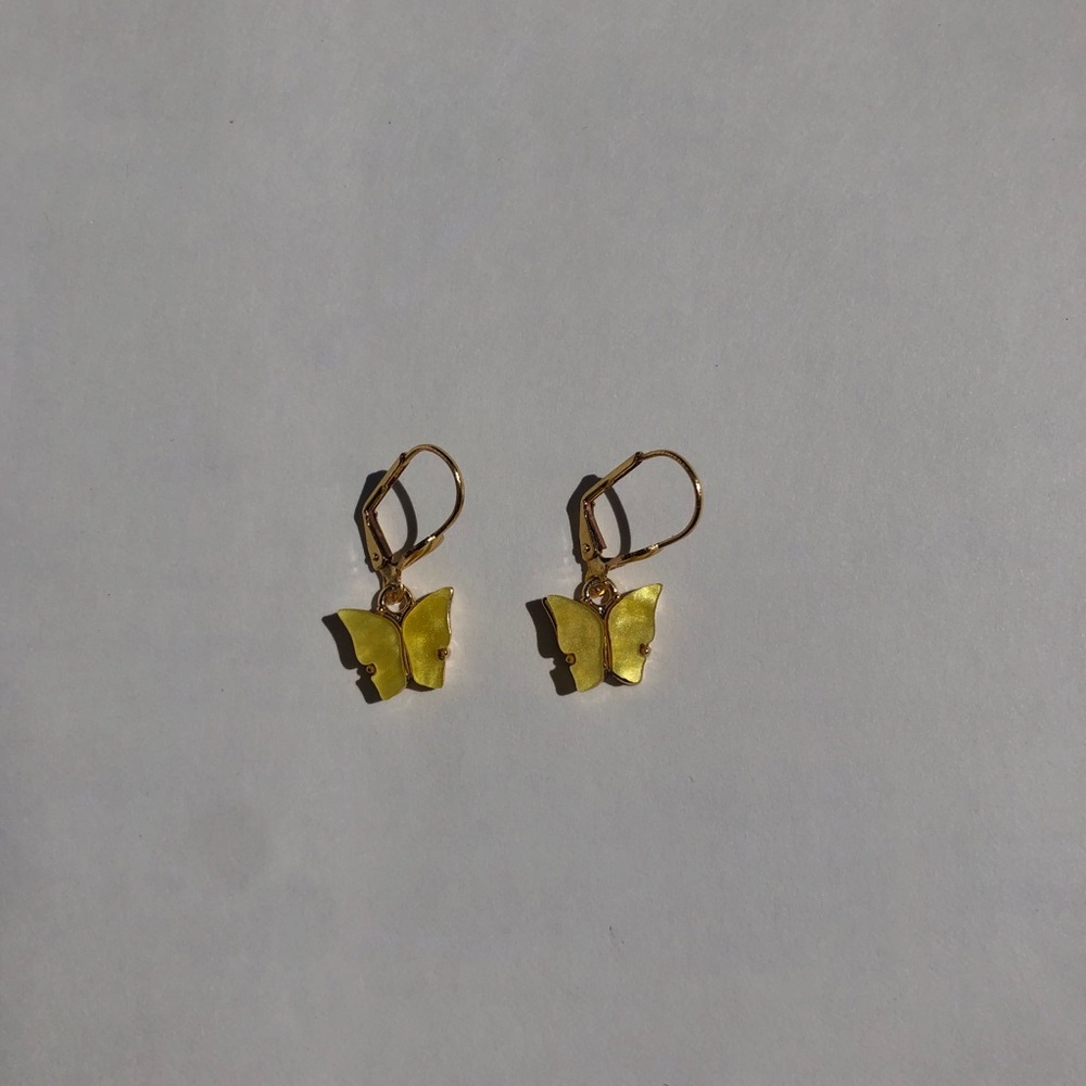 Yellow Butterfly Earrings